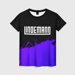 Женская футболка 3D Lindemann purple grunge