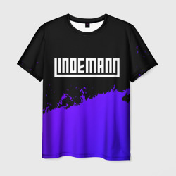 Мужская футболка 3D Lindemann purple grunge