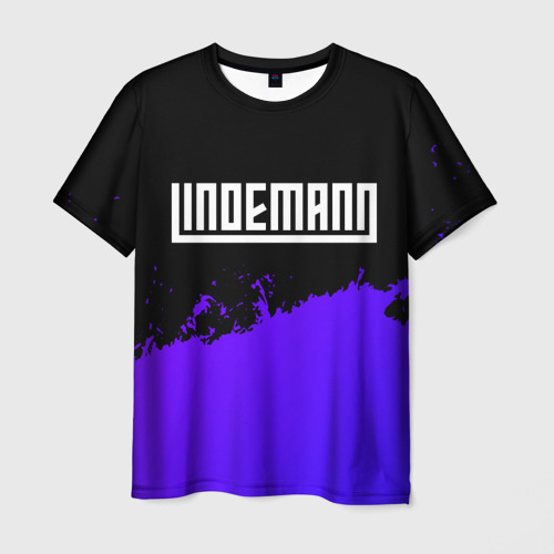 Мужская футболка с принтом Lindemann purple grunge, вид спереди №1