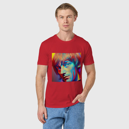 Мужская футболка хлопок Brian Jones Cartoon Glitch Art, цвет красный - фото 3