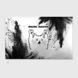 Флаг 3D Imagine Dragons рок кот на светлом фоне