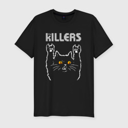 Мужская футболка хлопок Slim The Killers rock cat