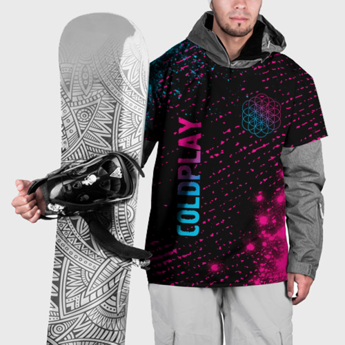 Накидка на куртку 3D Coldplay - neon gradient: надпись, символ, цвет 3D печать