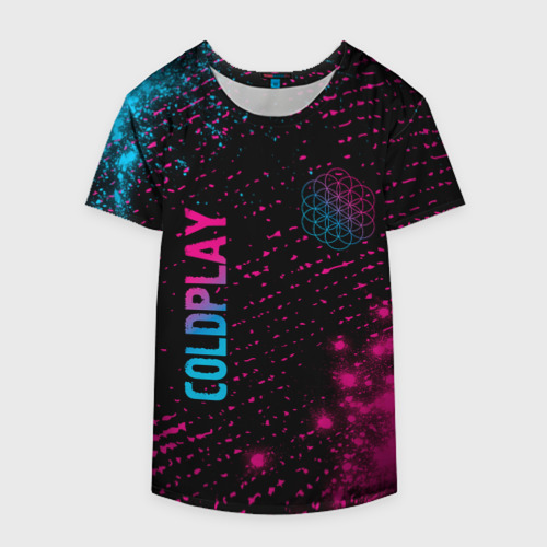 Накидка на куртку 3D Coldplay - neon gradient: надпись, символ, цвет 3D печать - фото 4