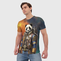 Мужская футболка 3D Панда-космонавт - стимпанк - фото 2