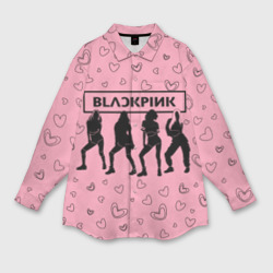 Женская рубашка oversize 3D Blackpink силуэт