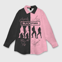 Женская рубашка oversize 3D Blackpink силуэт девушек