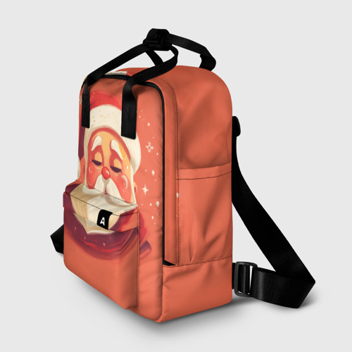 Женский рюкзак 3D с принтом Портрет Деда Мороза, фото на моделе #1