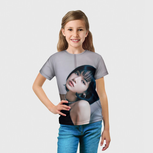 Детская футболка 3D с принтом Lisa    Blackpink, вид сбоку #3