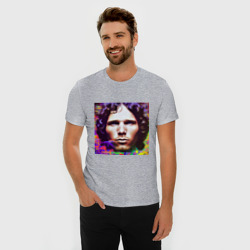 Мужская футболка хлопок Slim Jim Morrison Glitch 25 Digital Art - фото 2