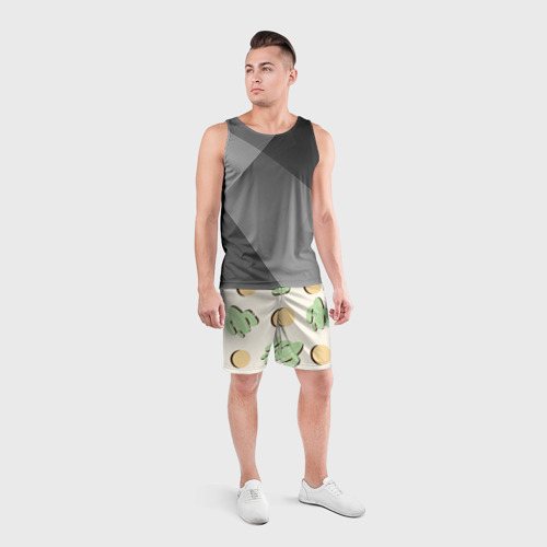 Мужские шорты спортивные Пустынный кактус, цвет 3D печать - фото 4