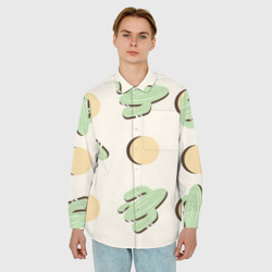 Мужская рубашка oversize 3D Пустынный кактус - фото 2