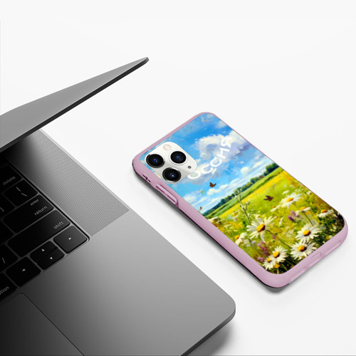 Чехол для iPhone 11 Pro матовый с принтом Россия - летнее цветочное поле, фото #5