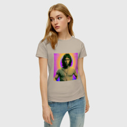 Женская футболка хлопок Jim Morrison Galo Glitch Art - фото 2