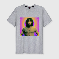 Мужская футболка хлопок Slim Jim Morrison Galo Glitch Art