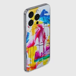Чехол для iPhone 16 Pro Max силиконовый с защитой камеры Красочная картина - разноцветная абстракция - фото 2