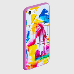 Чехол для iPhone 5/5S матовый Красочная картина - разноцветная абстракция - фото 2