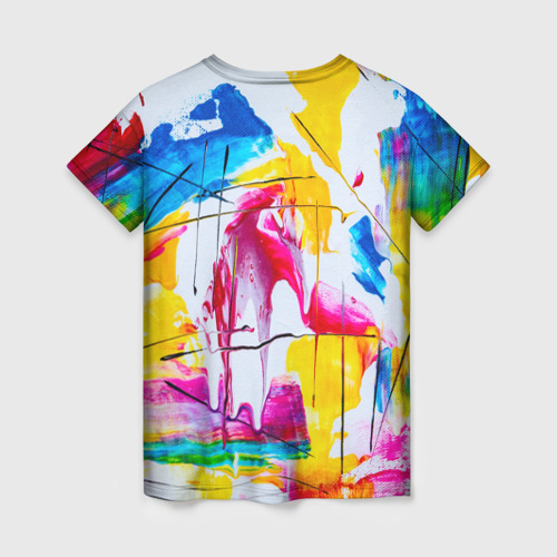 Женская футболка 3D Красочная картина - разноцветная абстракция, цвет 3D печать - фото 2