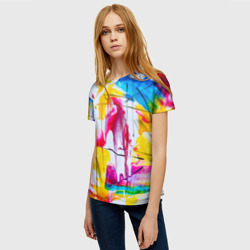 Женская футболка 3D Красочная картина - разноцветная абстракция - фото 2