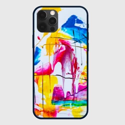Чехол для iPhone 12 Pro Красочная картина - разноцветная абстракция