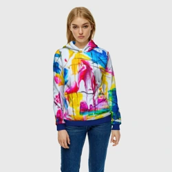 Женская толстовка 3D Красочная картина - разноцветная абстракция - фото 2