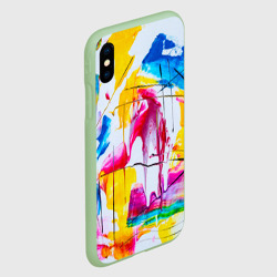 Чехол для iPhone XS Max матовый Красочная картина - разноцветная абстракция - фото 2