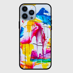 Чехол для iPhone 13 Pro Max Красочная картина - разноцветная абстракция