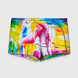 Детские купальные плавки 3D Красочная картина - разноцветная абстракция