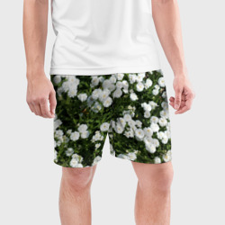 Мужские шорты спортивные Цветы белые - фото 2