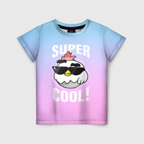 Детская футболка с принтом Chicken Gun: Супер Крутой Цыпленок, вид спереди №1