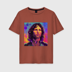 Женская футболка хлопок Oversize Jim Morrison Strange colors Art