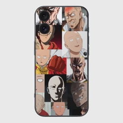 Чехол для iPhone 16 силиконовый с защитой камеры Saitama - many faces