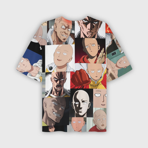 Мужская футболка oversize 3D Saitama - many faces, цвет 3D печать - фото 2