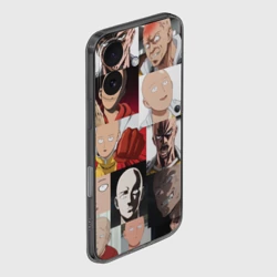 Чехол для iPhone 16 силиконовый с защитой камеры Saitama - many faces - фото 2