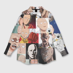 Мужская рубашка oversize 3D Saitama - many faces