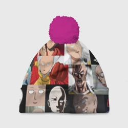 Шапка 3D c помпоном Saitama - many faces