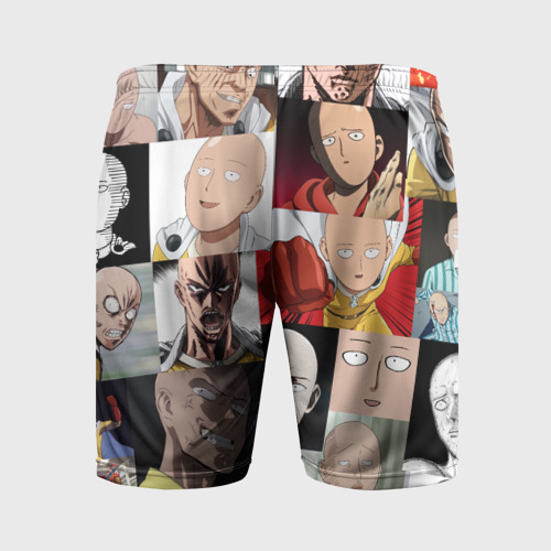 Мужские шорты спортивные Saitama - many faces, цвет 3D печать - фото 2