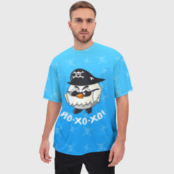 Мужская футболка oversize 3D Chicken Gun: веселый цыпленок пират - фото 2