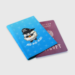 Обложка для паспорта матовая кожа Chicken Gun: веселый цыпленок пират - фото 2