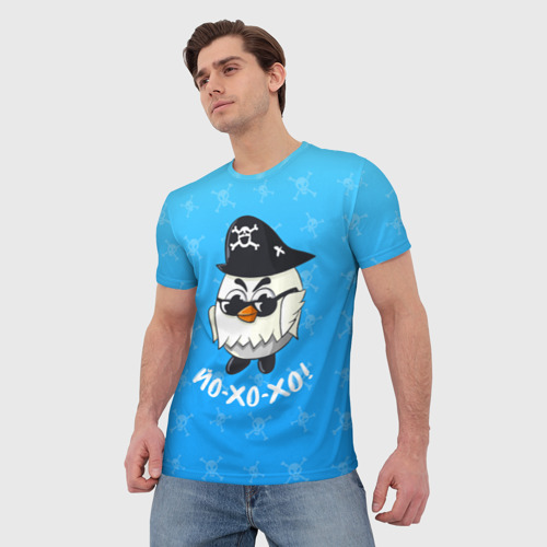 Мужская футболка 3D Chicken Gun: веселый цыпленок пират, цвет 3D печать - фото 3