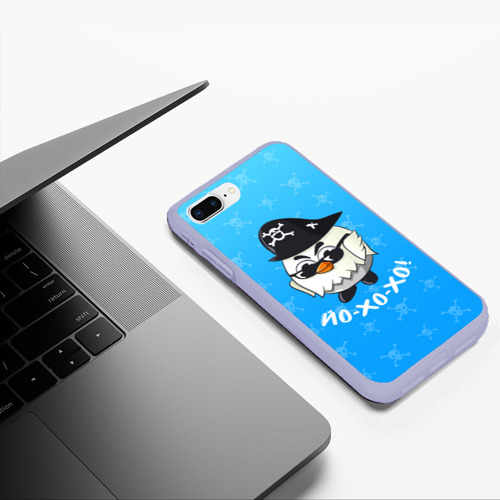 Чехол для iPhone 7Plus/8 Plus матовый с принтом Chicken Gun: веселый цыпленок пират, фото #5