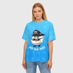 Женская футболка oversize 3D Chicken Gun: веселый цыпленок пират - фото 2