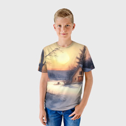Детская футболка 3D Зимние сумерки - фото 2