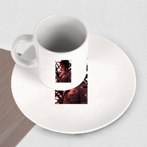 Набор: тарелка + кружка Макима глитч - Человек бензопила - фото 3