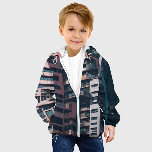 Детская куртка 3D с принтом Спальный район, фото на моделе #1
