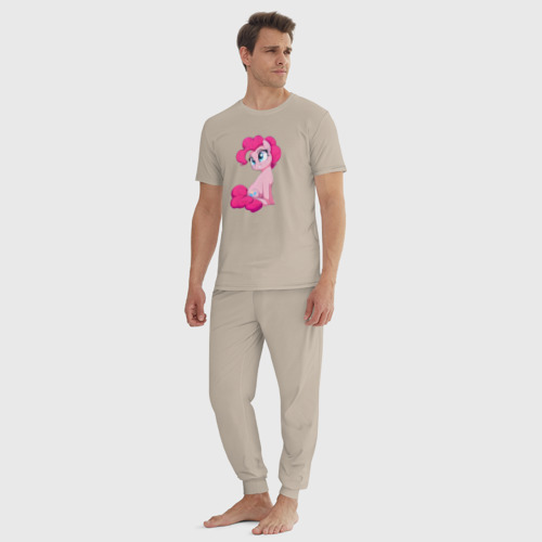 Мужская пижама хлопок Пинки Пай, цвет миндальный - фото 5