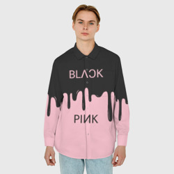 Мужская рубашка oversize 3D Blackpink - краски - фото 2