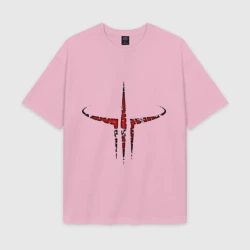 Женская футболка Oversize хлопок texturе Quake III logo