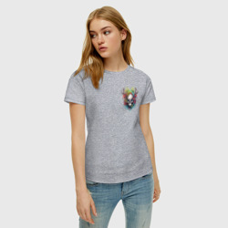 Женская футболка хлопок Лесной Дух с Черепом и Рогами - фото 2