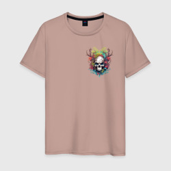 Мужская футболка хлопок Лесной Дух с Черепом и Рогами